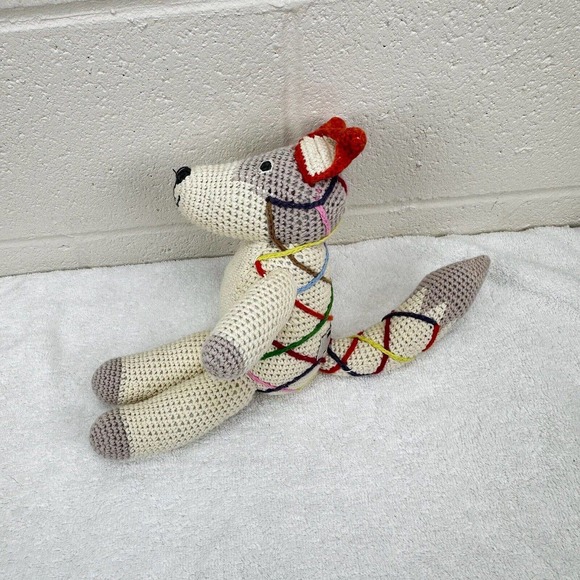 Anne Claire Petit Anthropologie Organic Cotton Crochet Knit Fox Plush Doll - Picture 5 of 6
